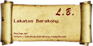 Lakatos Barakony névjegykártya